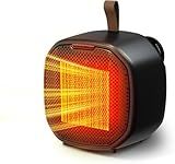 Electactic Portable Ceramic Space Heater w/Thermostat, 1500W Indoor Electric Space Heater Fan with Overheat and Tip-Over Protection, Heat Up 200 Square Feet for Office Room Dorm Use, Black