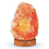 Artnaturals Himalayan Rock Salt Lamp - Natural Glow Night Light -Hand Carved Pink Crystal from Pure Salt - for Rest, Relaxation and Energy - Real Wooden Base (Pink)