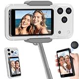 Selfie Monitor Screen for iPhone 17 & Android,Magnetic Wireless 4K Back Camera Monitor with Remote Zoom & Shoot, Built-in Speaker, 1500mAh Battery, for YouTube TikTok Vlogging, Live Stream (Black)
