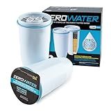 ZeroWater Official Replacement Filter - 5-Stage 0 TDS Filter Replacement - System IAPMO Certified to Reduce Lead, Chromium, and PFOA/PFOS, 2-Pack, White