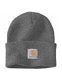 Carhartt Men's Knit Cuffed Beanie, Coal Heather, One Size