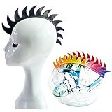 3T-SISTER Helmet Mohawk Wig Adhesive Mohawk for Motorcycle Bicycle Ski Snowboard Helmet Hair Skinhead Costumes Cosplay Wig Silicone Hawk(Helmet not Included)