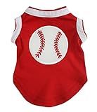 Petitebella Baseball Puppy Dog Shirt (Red, Medium)