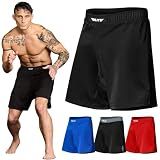 Elite Sports Men's New Item Black Jack Series Fight Shorts, UFC, MMA, BJJ, Muay Thai, WOD, No-Gi, Kickboxing, Boxing Shorts, Black, 3X-Large