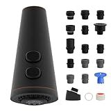4 Function Kitchen Faucet Head Replacement Universal Pull Down Kitchen Sink Faucet Sprayer Head with 15 Adapters Compatible with American Standard/Kohler/Moen/Delta, Oil Rubbed Bronze