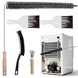 Palksky Refrigerator Coil Cleaning Brush Set, Fridge Radiator Brush & Condenser Coil Cleaning Brush for Dust Removal, Crevice Gap Cleaning Tool for Tight Spaces (5-Pack) ﻿