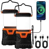Xynover LED Camping Lantern Rechargeable,1000LM, Portable with 5 Ligth Modes, IP44 Waterproof 4400mAh Tent Flashlight Lanterns for Power Outages, Hiking, Hurricane,Campsites, Emergencies (2-Pack)