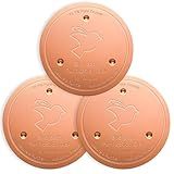 Mellbree 3-Pack Bird Bath Copper Disk, 0.6mm Reinforced 99.99% Pure Copper Cleaning Disk with Triple-Point Support for Physical Safe Clean Water All-Season