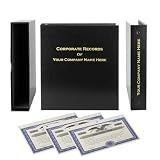 Corporate Kit (Black) - Binder, Slipcase, Minutes & Bylaws, Stock Certificates with Stubs & Customizable Index Tabs
