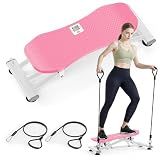 RYGEO Balance Board with Resistance Bands, Versatile Rocking Stepper, Wobble Board Featuring LCD Monitor, 332 lbs High-Capacity Ski Twister Trainer for Full Body Exercise at Home