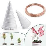 NAMTSO Electroculture Copper Gardening Antenna 2 Pack, S+L Electroculture Gardening & Air Plant Holder Making Tools with 16 Gauge Pure Copper Wire for Plants Outdoor, Fibonacci Coil Winding Jig