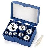 Bekith 8PCS 1000g Calibration Weights, Gram Precision Steel Scale Calibration Weight Kit Set 10g 20g 50g 100g 200g 500g, Calibration Weight with Tweezers for Digital Scale Balance, Lab Scale