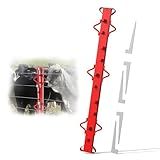 GARVIN 4ft Woven Wire Fence Stretcher Bar with 5 Wedges, Heavy Duty Steel Fence Puller Tool for Horse Fence, Bull Yard, Farm Field, Rust-Resistant Tensioner, Red