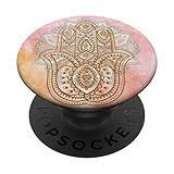 Pink Gold Mandala Flower Hamsa Hand Yoga & Meditation PopSockets PopGrip: Swappable Grip for Phones & Tablets PopSockets Adhesive PopGrip