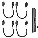 Gosknor 4pcs Magnetic Remote Control Holder with Tether Cord, Anti-Lost Holders Wall Mount Bracket Strong Magnet Quick Snap Self Adhesive Storage Organizer for TV, Fan, Air Conditioner Remotes