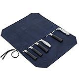 HERSENT Knife Roll,Chef’s Knife Roll Case,Waxed Canvas Cutlery Knives Holders Protectors,Home Kitchen Cooking Tools and Utensils Wrap Bag Wallet,Multi-Purpose Brush Roll Bag,Travel Tool Roll Pouch