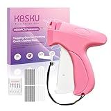 KBSKU Upgraded Stitch Gun for Clothes - Tagging Gun for Quick Clothing Fixer Tool with 6 fine Needles/2000 Black & 2000 White Fasteners, Handy Stitch Kit for Clothing, Label Tags & DIY Crafts (Pink)
