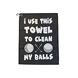 SHANKITGOLF Golf Towel Microfiber with Clip, Funny Cleaning Cloth for Golf Balls & Clubs, Premium Golf Accessories, Gift for Men, Golfers, Dad, Golf Bag Attachment