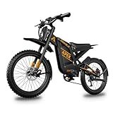 Arkveld Electric-Dirt-Bike for Adults-Mountain-Motorcycle with 1536Wh Battery 32AH, Max 40 MPH and 80Miles Range E-Bike, Peak 3000W Brushless Motor, 25Inch Fat Tire and Front Fork Suspension,Orange