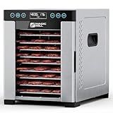 Magic Mill Pro Food Dehydrator Machine | 10 Stainless Steel Trays | Dryer for Jerky, Dog Treats, Herb, Meat, Beef, Fruit | Keep Warm Function, Digital Timer and Temperature Control, ETL Approved