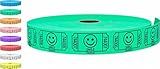 Tacticai 2000 Raffle Tickets, Smile, Green (1 of 8 Colors), Single Roll, Ticket for Events, Entry, Class Reward, Fundraiser & Prizes