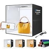 Light Box Photography 20x20in, PULUZ Portable Photo Studio Light Box with 160 LED Lights &12 Color backdrops Professional Photography Lighting Tent Kit for Big Product Photography Lightbox