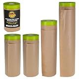 Dura-Gold Pre-Taped Masking Paper for Painting (Variety Pack 6", 12", 18",