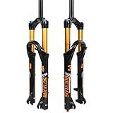 BUCKLOS 26/27.5/29 inch Travel 140mm MTB Air Suspension Fork, Rebound Adjustment 34mm Stanchions 1-1/8" Threadless Straight/Tapered 9*100mm QR Manual/Remote Lockout XC AM Mountain Bicycle Front Forks