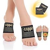 Copper Foot Arch Support for Women and Men 2 Pack, Plantar Fasciitis Arch Support Compression Sleeves, Arch Support Braces for Feet Pain Relief, Swelling, Foot Care, Flat & Fallen Arches, High Arch