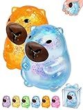 Capybara Squishy Glitter Animal Squeeze Balls Cute Capybara Stress Ball Anxiety Relief Slow Rise Adult Sensory Fidget Tool Gift Sparkling Desk Decor Collectibles Decompression Dough(2pcs Set5)