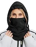 baleaf Balaclava Ski Mask Winter Water Resistant Face Mask for Women Men Cold Weather Gear Skiing Snowboarding Neck Gaiter Black