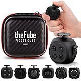PILPOC theFube Fidget Cube, 6-Sided Stress Relief Infinity Cube for Adults & Kids, Boosts Concentration, Mindfulness Aid, Silent & Audible Modes, Stocking Suffers for Boys, Kids and Adults (Midnight)