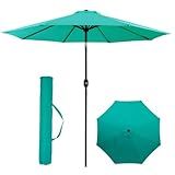 Backyard Expressions 9 ft. Patio Umbrella, Market Table Umbrella w/Tilt and Crank, 8 Ribs