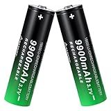 PAOWANG 18650 Rechargeable Battery 3.7Volt Li-ion Batteries 9900mAh Button Top for LED Flashlights Headlamps, Solar Lights & More 2 Pack