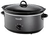 Crock-Pot 7-Quart Manual Slow Cooker, Family Size Serves 8+ People & Fits 6-lb Roast, Removable Stoneware with Warming Setting, Dishwasher Safe for Easy Cleanup, Charcoal