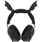 RUKUHOT Halloween Bat Wings Headphone Attachment, Devil Horns Headband Headset Decor, Cosplay Props Bat Wing for Halloween Christmas Party Dress Up Accessories, Black