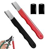 Fifchall 2 Pieces Garden Tool Sharpener, Garden Tool Blade Sharpener for Knife, Garden Knife Sharpener for Hedge Shears Scissors, Mini Sharpener for Gardening Pruner, Loppers