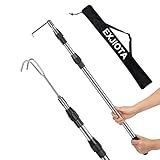 EXJIOTA Truck Cargo Grabber, 6FT Truck Cargo Retriever Telescoping Pole with Two Hooks, Truck Grabber Reach Tool for Pickup Truck Bed Grabber Heavy Duty Truck Accessories