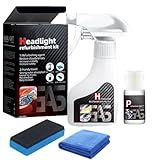 Automotive Headlamp Restoration Fluid Oxidized, 2025 Upgrade Headlight Restoration Kit, Multifunctional Headlight Cleaner for Cloudy Headlights, Headlight Repair Kit for All Vehicle Types (1Set)