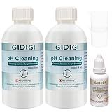 GIDIGI pH Cleaning Solution 250ml*2 and pH Electrode Storage Solution 30ml* 1 for pH Meter Electrode,Conductivity Probe Cleaning Cleanser