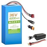 VATOSO 36V Lithium Ebike Battery with BMS, T-Plug to XT60 Connector, Compatible with 200W-600W Motors, for Electric Bikes, Scooters, ATVs, Electric Dirt Bikes, Solar Storage (36V 8AH(100W-600W))