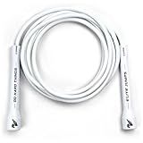 Elite Jumps 6mm PVC Jump Rope – Adjustable All-White Fitness Skipping Rope with Unbreakable Handles & Non-Kinking Cord – Premium Workout Equipment for Men & Women