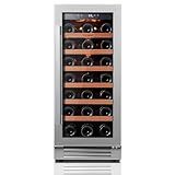 Ca'Lefort 15 Inch Wine Fridge, 33 Bottle Wine Cooler Refrigerator, 40-65°F Wine Refrigerator Glass Door, 3 LED Wine Fridge, Built-in or Freestanding Wine Fridge for Home/Bar/Kitchen (3.0 cu.ft)