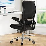 TRALT Ergonomic Office Chair - Desk Chair with Wave High Back Adjustable Lumbar Support Computer Chair - Gaming Chairs Mesh Backrest and PU Leather Seat for Home Reading Chairs to Adults(Black)