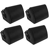 Herdio 5.25 Inches 600 Watts Passive Indoor Outdoor Speakers Wired Waterproof,Wall Mount Speakers with Loud Volume Suitable for Patio,Garden Home Theater,Black (2 Pairs)