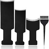 Mudder 4 Pcs Balayage Highlighting Board and Brush Kit 1 Hair Dye Brush and 3 Balayage Highlighting Board with Teeth Black Hair Dye Comb for Women Hairstylist Accessories