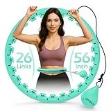 JLoibao Weighted Hula Circle with 26/32 Links(56-66 Inch) for Adults Weight Loss, Infinity Fitness Hoop Plus Size, for Women Smart Exercise Equipment