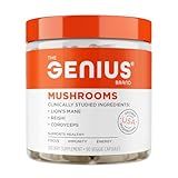The Genius Brand Genius Mushrooms - Plant-Based Supplement for Immune, Focus & Energy Support - Lion's Mane, Cordyceps & Reishi - Organic & Non-GMO - 90 Veggie Capsules