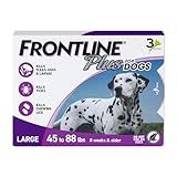 FRONTLINE Plus Flea and Tick Treatment for Large Dogs Up to 45 to 88 lbs. 3 Treatments