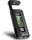 AKIELO+ Digital Battery Tester – Easy Read LCD Display – No Battery Required – Universal Household Battery Checker for Size AA AAA C D 9V 1.5 Cell (Batteries Not Included)